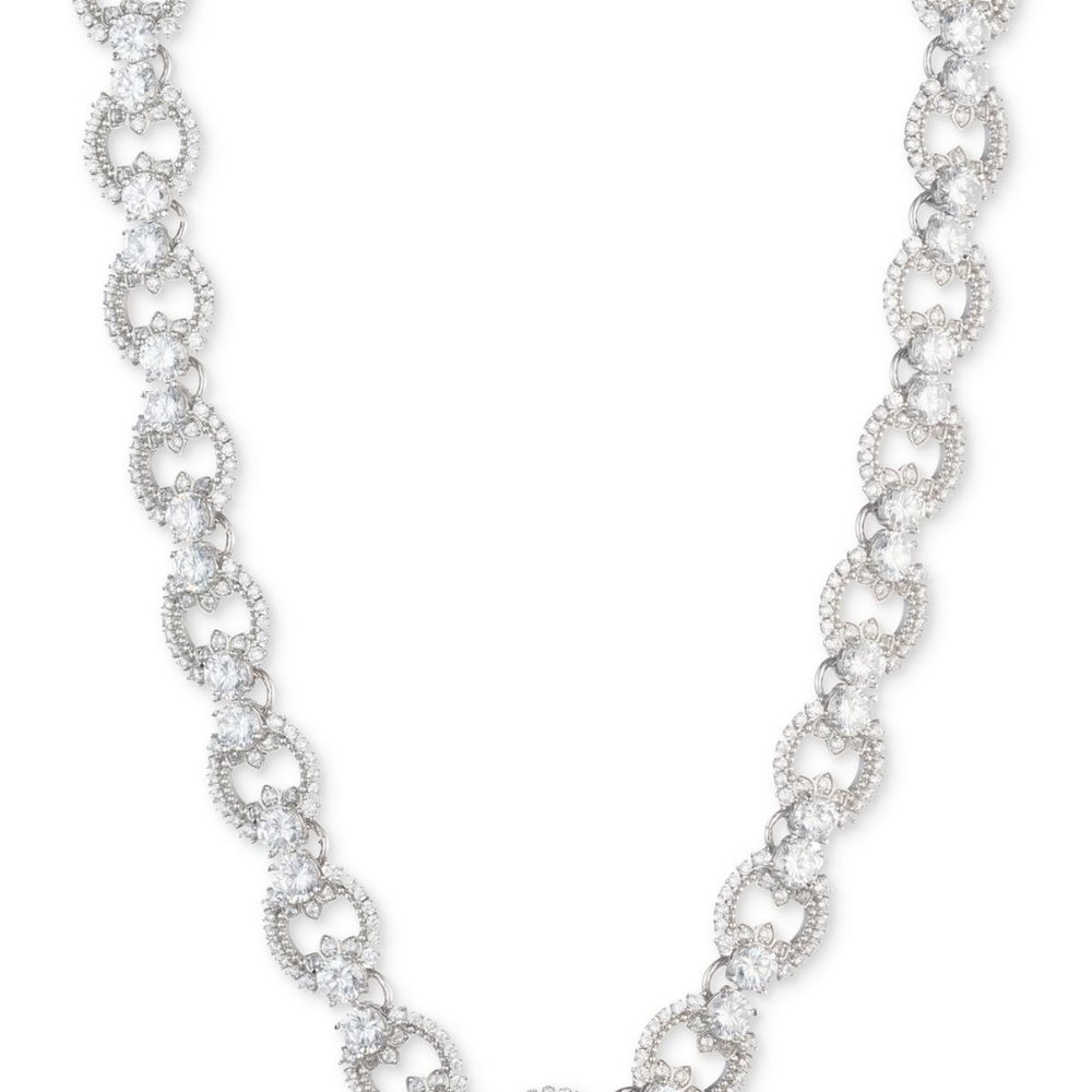Marchesa Cubic Zirconia Link Collar Necklace, NWT